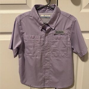 Columbia Boys' Light Purple Button-Down Short Sleeve Shirt